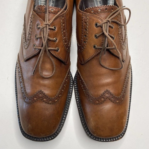 Vintage Salvatore Ferragamo Tramezza Brown Leather Loafers Size 8 1/2 1 D main image 9